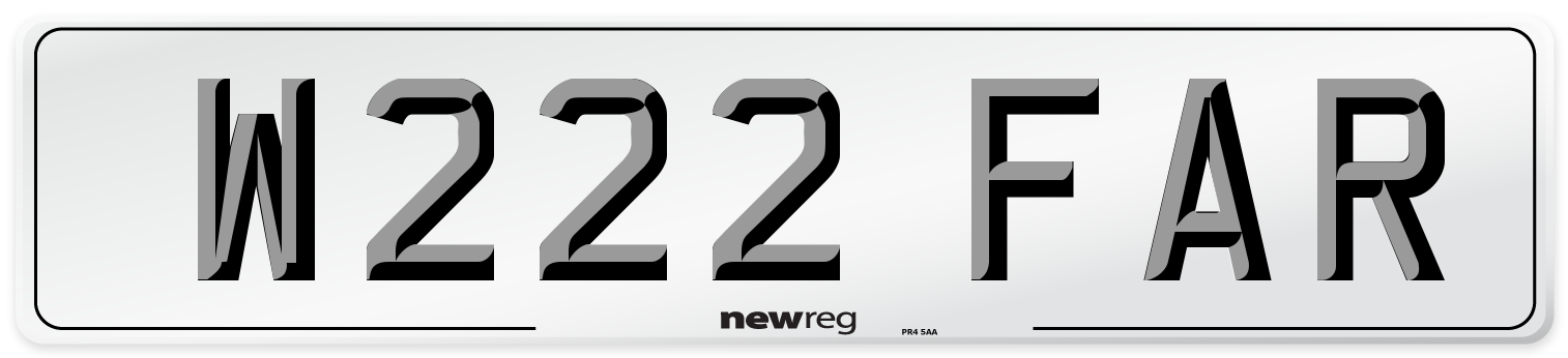 W222 FAR Number Plate from New Reg
